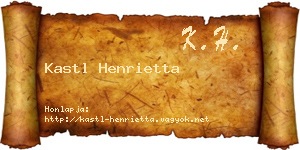 Kastl Henrietta névjegykártya